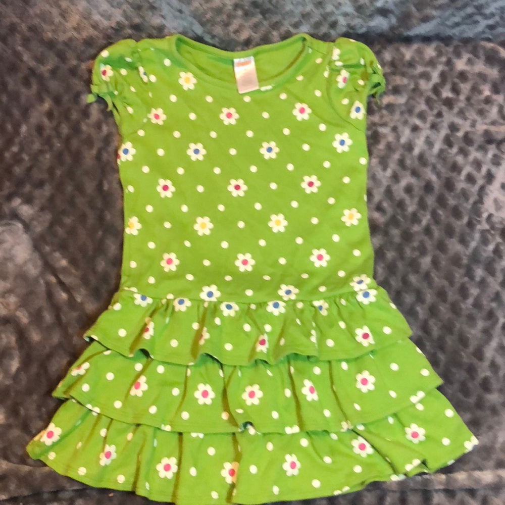 Green floral print dress
